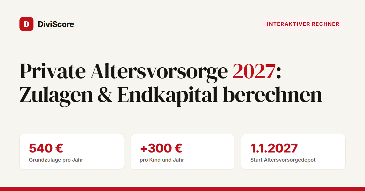 Private Altersvorsorge Rechner 2027 & Altersvorsorgedepot
